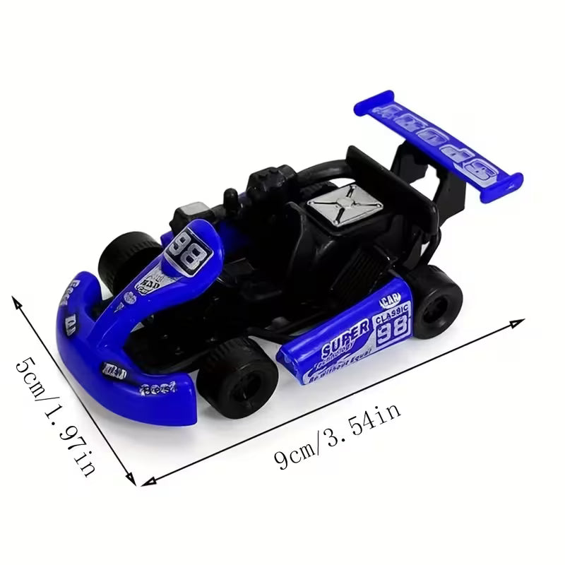 8pcs Mini Pull-Back Racing Cars, Colorful Cartoon Toy Cars