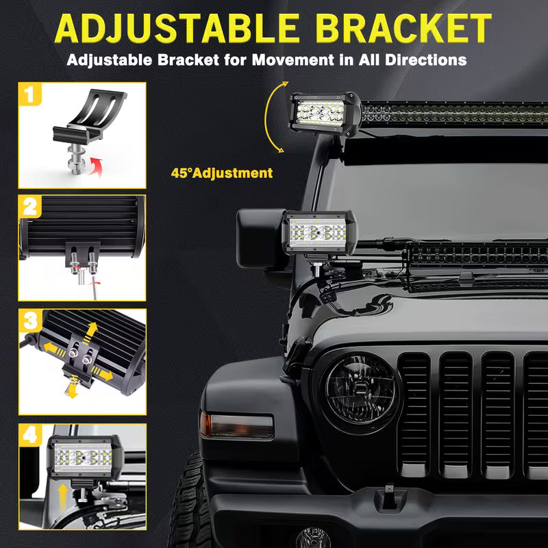 5inch LED Light Bar, LED Working Off Road Driving Lights DC12-24V, for Trucks SUV ATV UTV Boat Crane Excavator Forklift Courtyard Road(White)