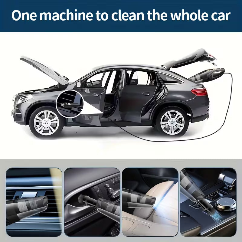 Compact Mini Car Vacuum Cleaner – Efficient Dust Removal, Advanced Cyclone Suction, Lightweight Design, Easy to Use,
