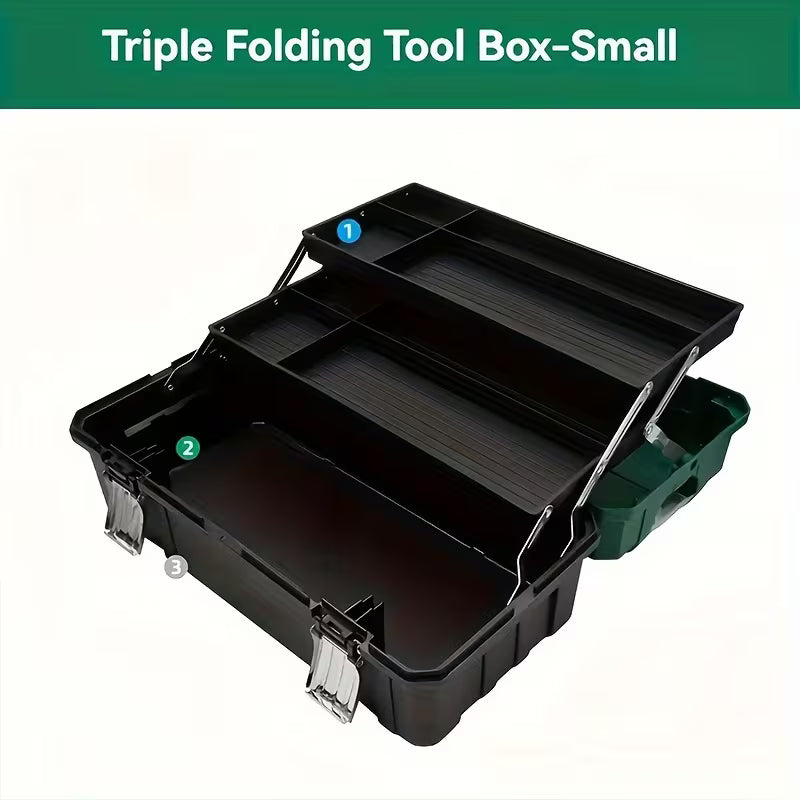 Large Plastic Tool Box Organizer | Multi-Layer Portable Storage Box for Tools & Small Parts