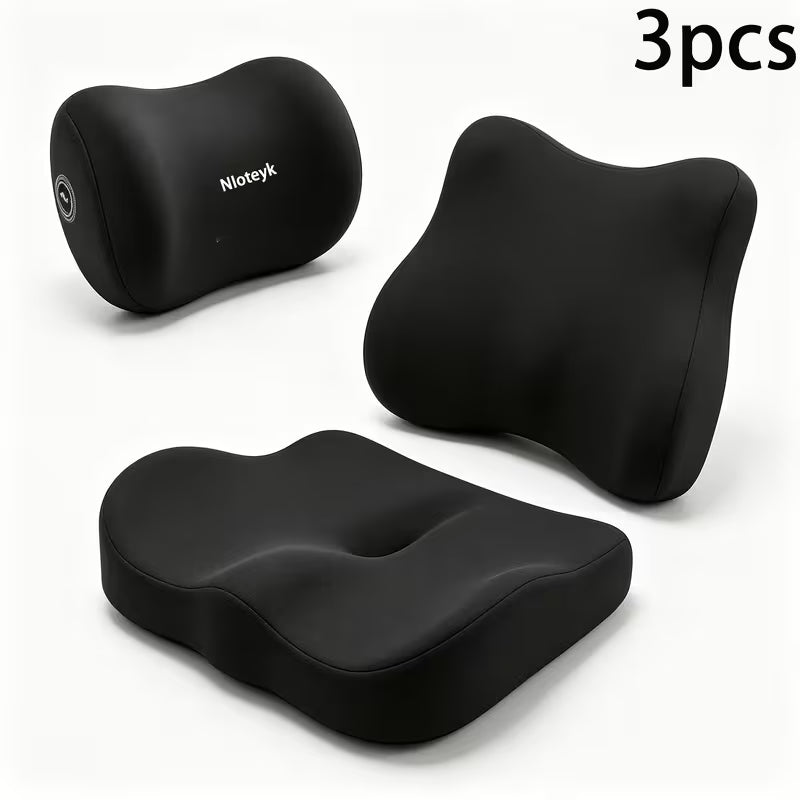 3pcs Large Size Car Seat Cushion Lumbar Headrest Car Cushion Waist Support Set, Cushion, Chair Pad Office Chair Car Seat Office Multi-Scene Use