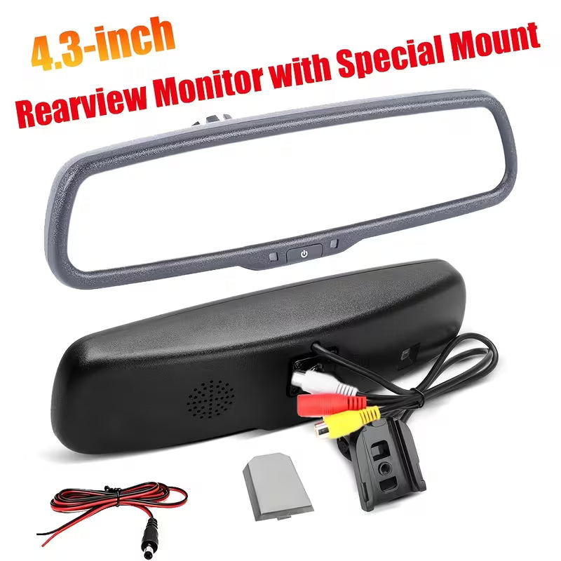 4.3-Inch TFT LCD Rearview Display for Vehicles, Compatible with Rearview Camera Systems, Suitable for Buick & Chevrolet