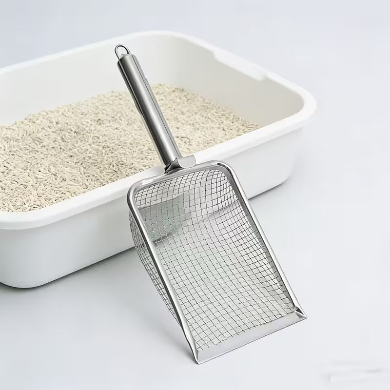 Multifunctional Stainless Steel Shovel, Pet Waste Shovel with Cleaning Bucket, Portable Garden Sieve