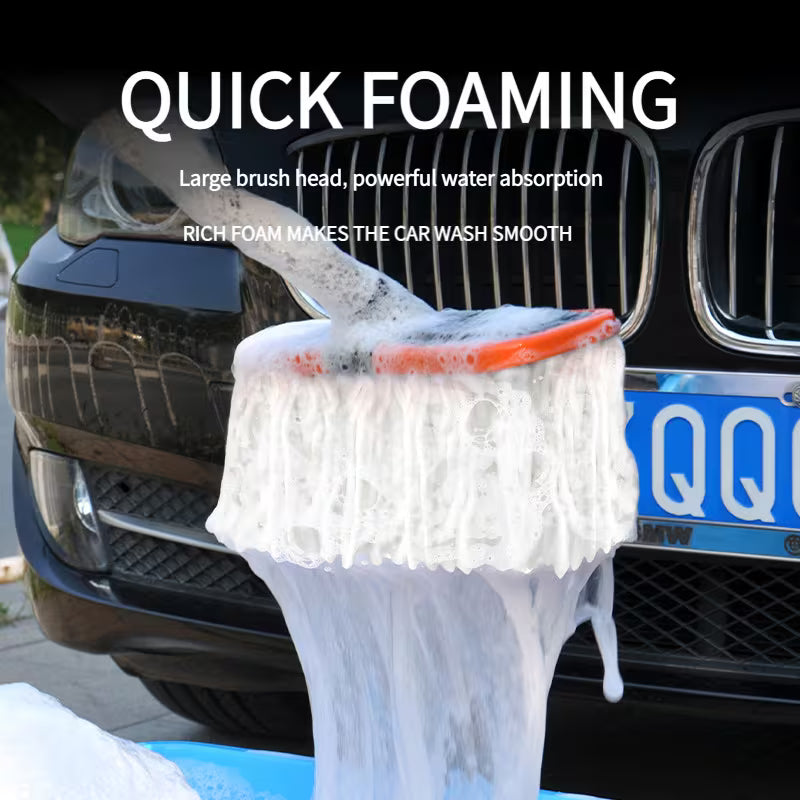 1pc Of Soft-Bristled Car Cleaning Mop And Brush, An Extendable Cleaning Tool Specifically for Cars.