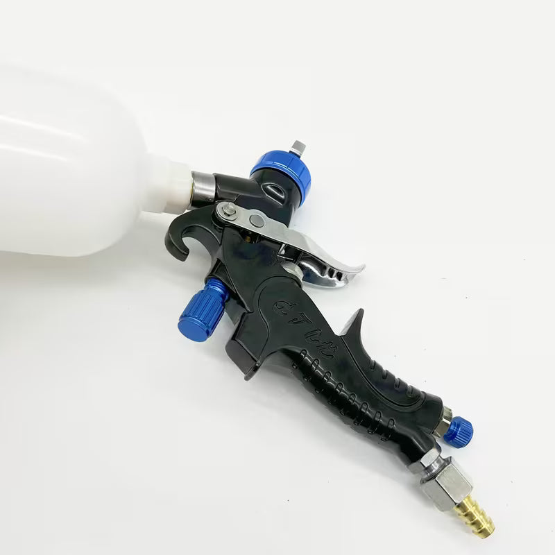 Professional Mini HVLP Spray Gun - 0.8mm & 1.0mm Nozzles - 250ml Plastic Cup - Gravity Feed with Filter & Air Regulator Kit
