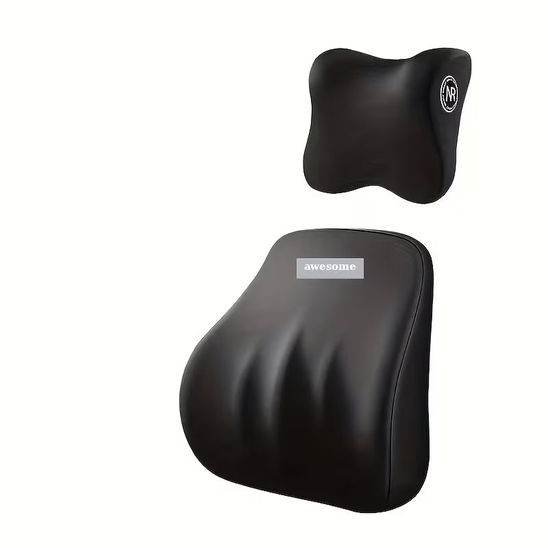 Ultra-Soft Car Seat Cushion Set with Adjustable Lumbar Support And U-Shaped Neck Pillow, Essential for Road Trips to Relieve Pressure And Provide Support