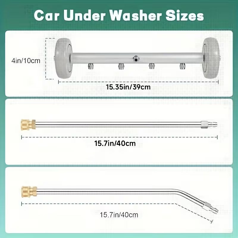 High-Pressure Washer Chassis Cleaner, 16-Inch High-Pressure Pad Chassis Cleaner, Under The Car Pad, Chassis Sprayer, for Pressure Pads, Comes with 2 Extension Rods,