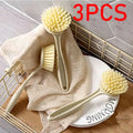 3pcs Kitchen Cleaning Brush, Long Handle Pan Pot Brush, Multifunctional Dish Washing Brush, Stain Removal