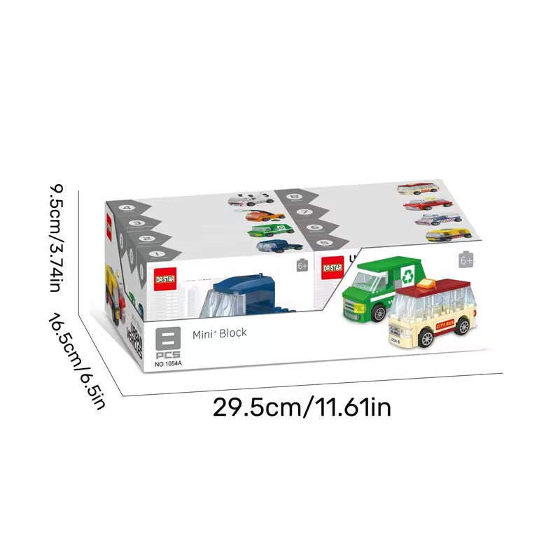 8pcs City Vehicle Building Blocks Set