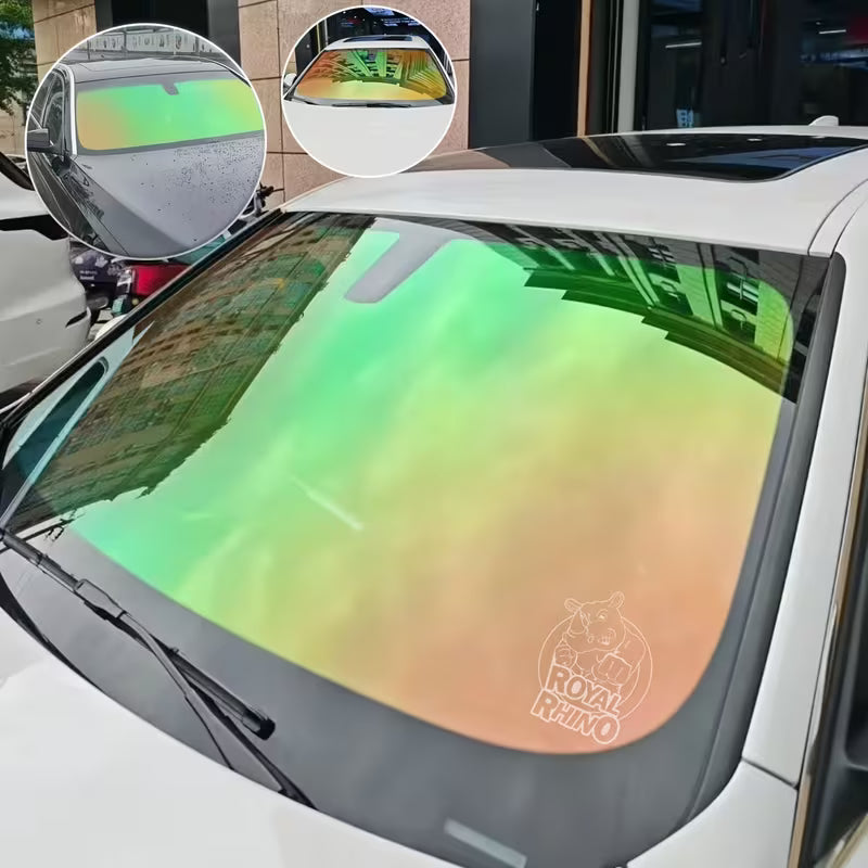 &nbsp;2 Rolls High-Definition Red Green Chameleon VLT 75% Car Window Film Unidirectional Perspective, Black Window Film VLT 25%, Effectively Blocking Ultraviolet Rays