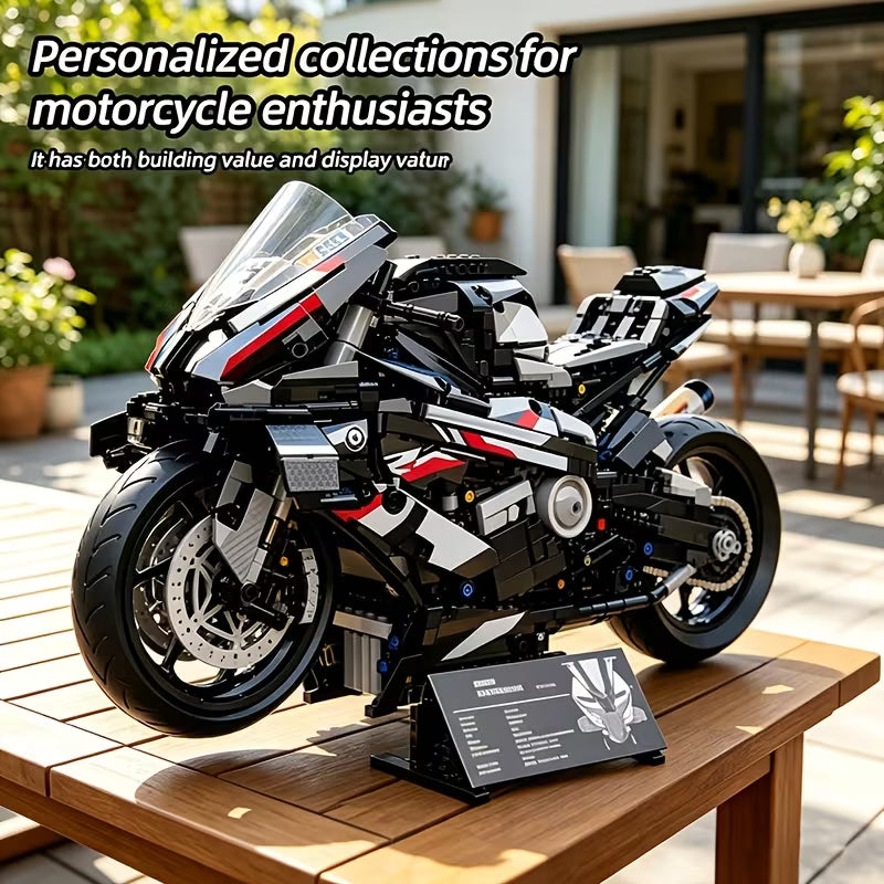 1920PCS Black Motorcycle Building Blocks