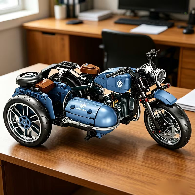 [Boys' Birthday Gift] Retro Tricycle Motorcycle Building Blocks