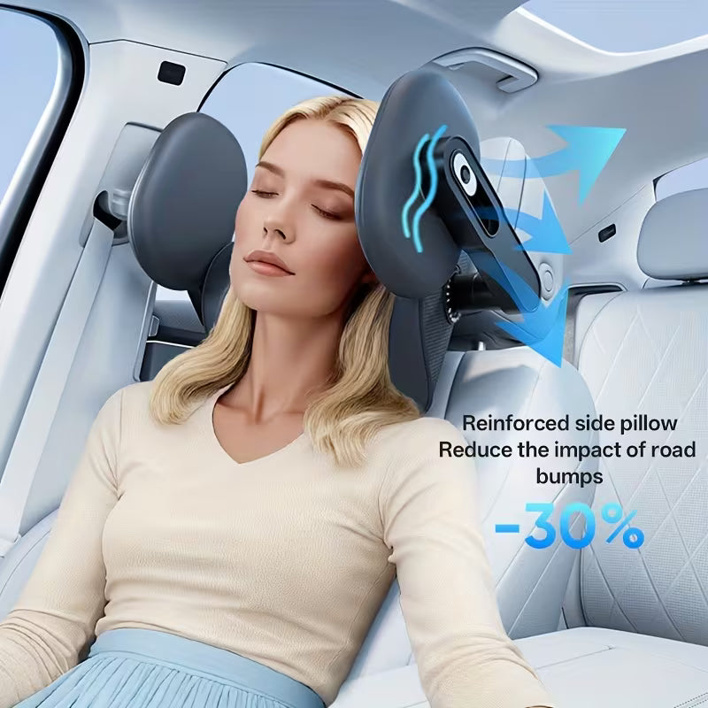 45D Zero-Gravity Memory Foam Car Headrest, Slow-Rebound All-Directional Neck Support Pillow