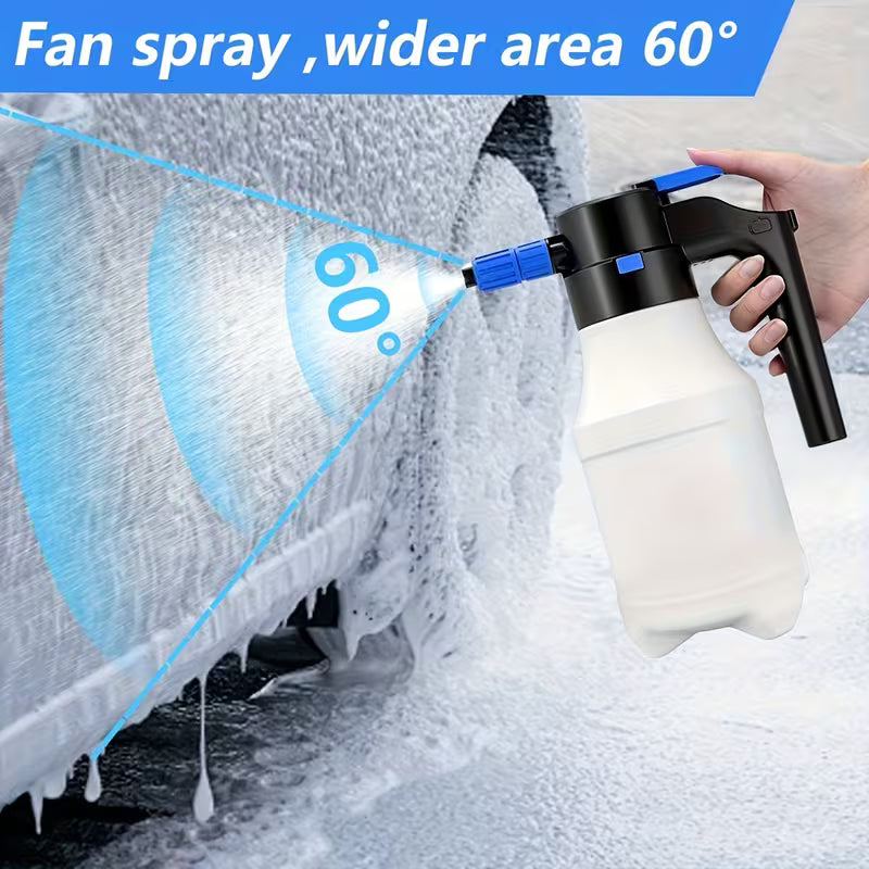 1.5-Liter Rechargeable Car Foam Sprayer, Electric Vehicle Foam Spray Bottle, Handheld Battery-Powered Foam Sprayer