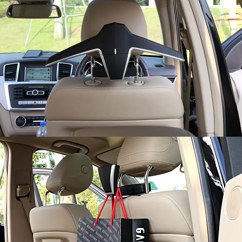 Heavy-Duty ABS Car Headrest Hooks, Supports Up to 50 Pounds, Suitable for Most Vehicles