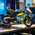 New Motorcycle Building Blocks, Mechanical Style Assembly Model, Cool Desktop Ornament, Birthday Gift for Boys/Youngsters