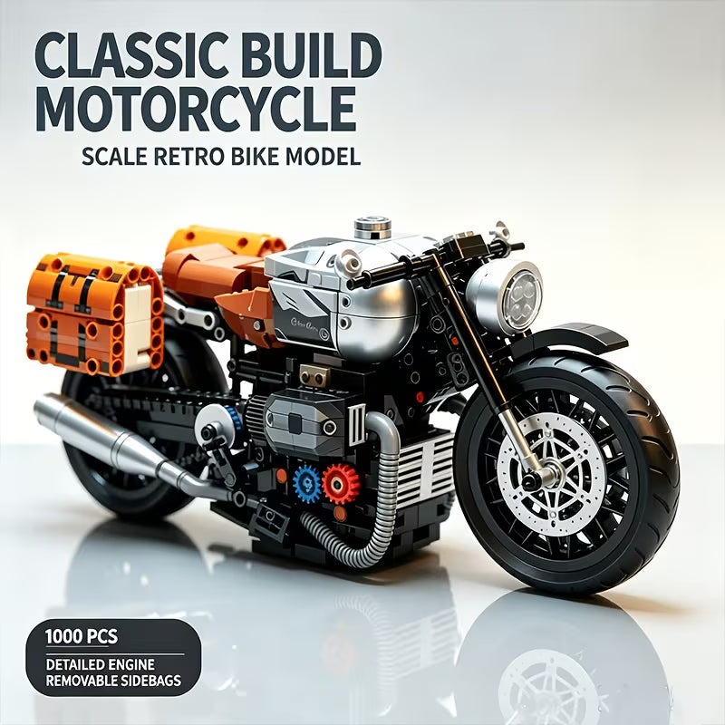 1:5 Motorcycle Building Blocks Set, 1000 PCS DIY Model Kit