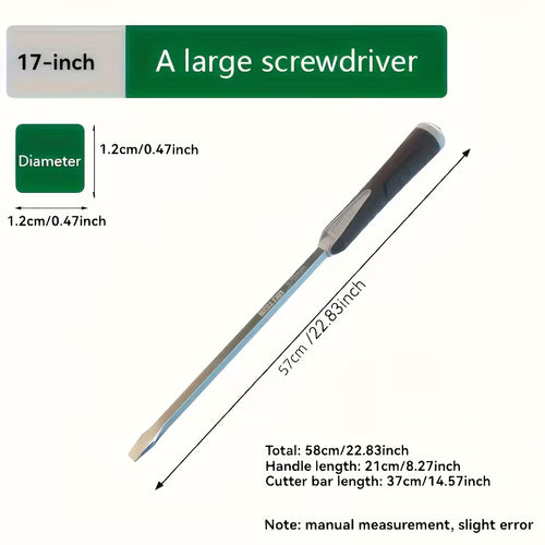 &nbsp;Extra-Large Flathead Screwdriver with a Striking Feature, Designed for Heavy-Duty Use