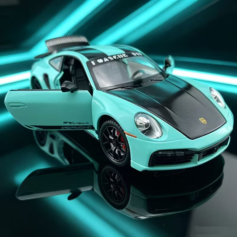 1:24 Cyan Blue Sports Coupe Model  Collectible, Christmas, Birthday, Holiday Gift