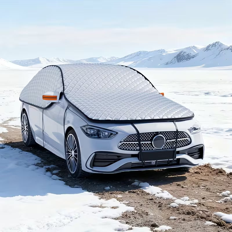 Car Windshield Snow & Sun Shade, Winter Snow/Frost-Proof, Summer Sun-Block, Full Coverage Oxford Cloth