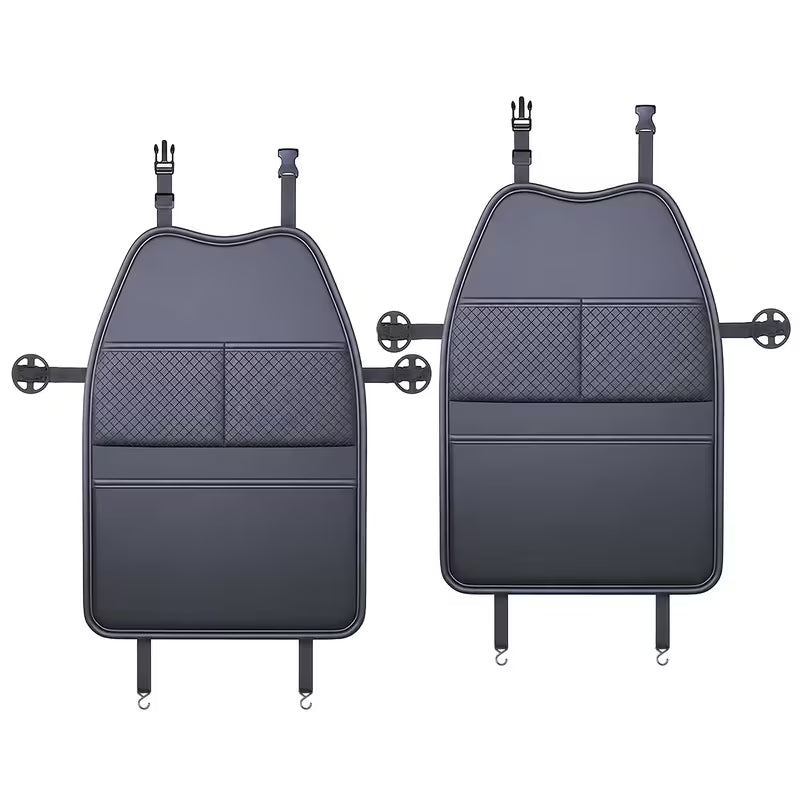 2-Pack Car Seat Back Organizer with Tablet Pocket, Kick-Proof Car Seat Back Storage Bag, PU Material Vehicle Storage Organizer,