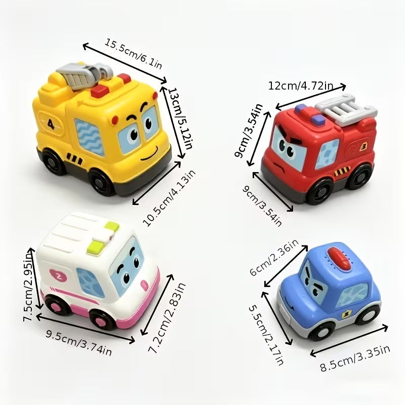 4pcs Magnetic Stacking Toy Car Set