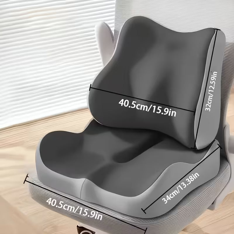 2pcs Lumbar Support Pillow Car Seat Cushion Backrest Set