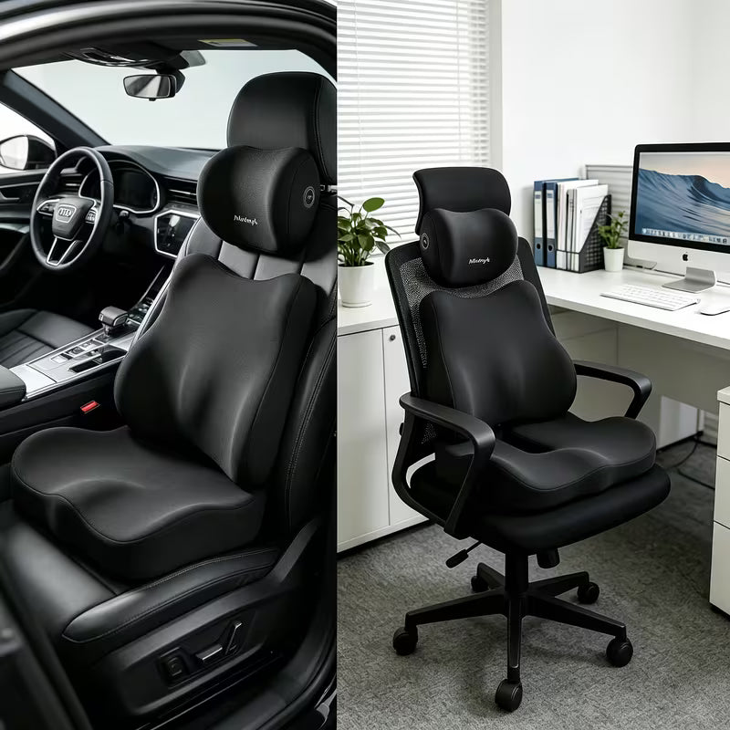 3pcs Large Size Car Seat Cushion Lumbar Headrest Car Cushion Waist Support Set, Cushion, Chair Pad Office Chair Car Seat Office Multi-Scene Use