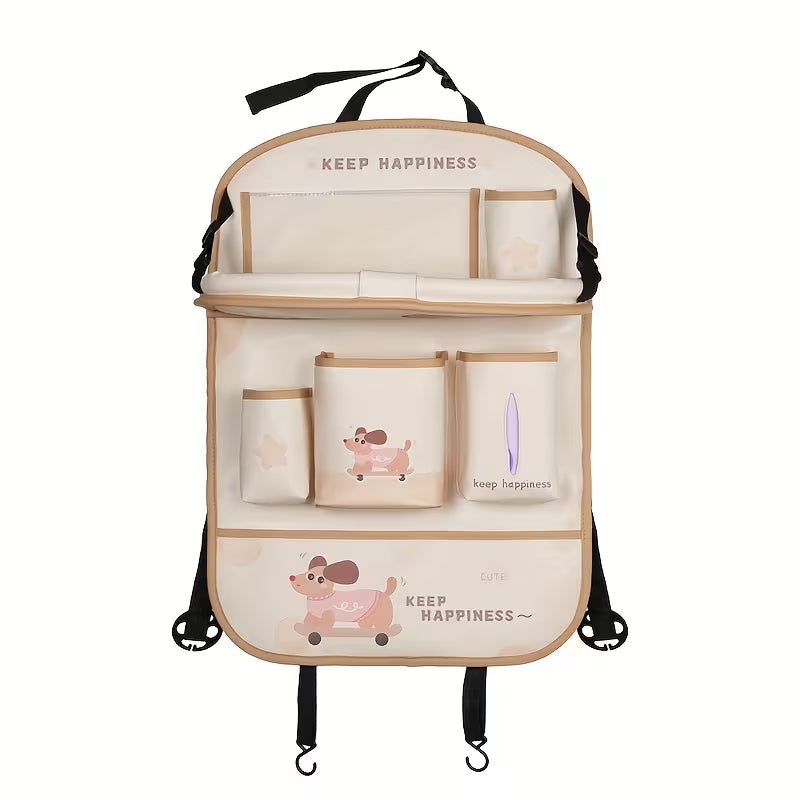 Car Multi-Pocket Classified Seat Back Storage Bag - Can Be Used As a Cup Holder, Phone Holder, Tissue Box, Trash Can, File Bag,