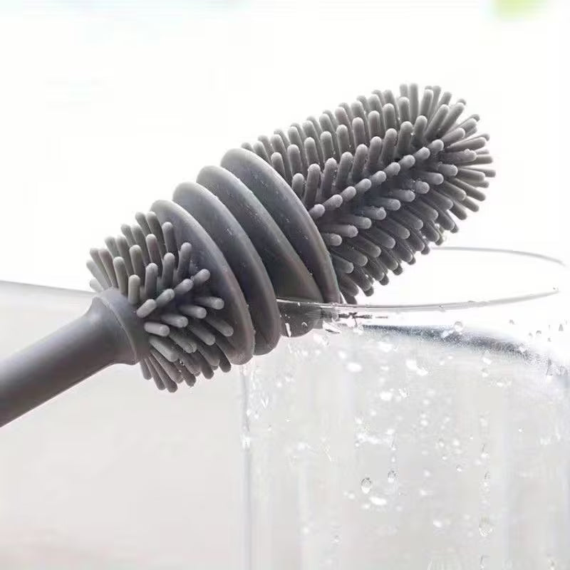 1pc FlexiClean Long Handle Bottle Brush, Deep Cleaning Scrubber for Cups & Containers, Flexible Bristles, Multipurpose Kitchen Tool