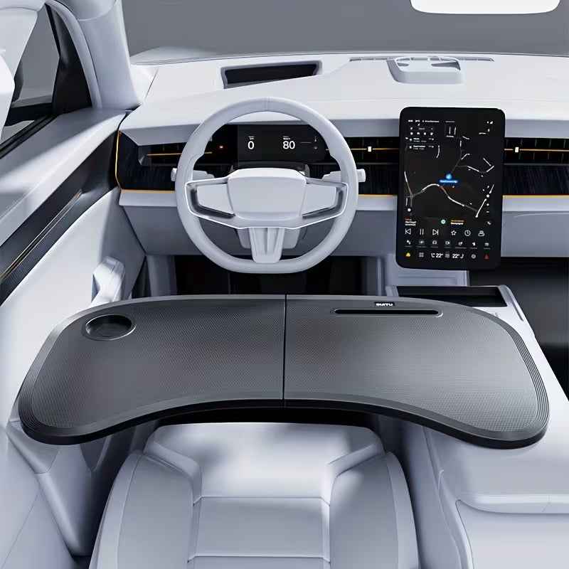 Car Steering Wheel Tray, Foldable Car Desk And Food Tray Suitable for Laptops, Computers, Dining, Working And Travel.