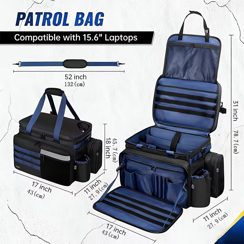 Extra Large Car Front Seat Organizer, MOLLE Pouch & 15.6 Inch Laptop Compartment, Multi-Pocket Utility Tote