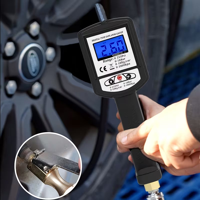 Tire Pressure Gauge • Large LCD Digital Display • Inflation Meter