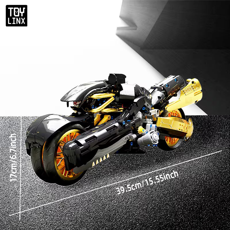 Motorcycle Building Blocks Easy Assembly Design Replicates Mechanical Structure Bold Color Contrast for Urban Style Immersive Street Classic