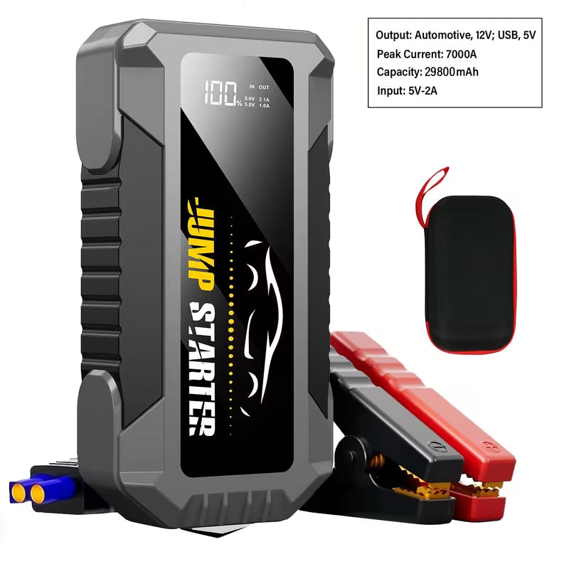7000A Car Jump Starter Only Optional 7000A Jump Starter With Air Compressor, Jump Starter Para, Car Accessories Tools, LED Light,