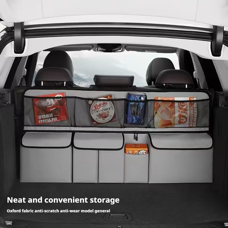 Car Trunk Organizer Bag Large Capacity Hanging Auto Storage Bag SUV Rear Seat Back Mesh Pocket