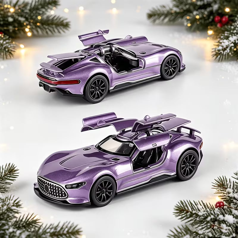 Die-Cast Metal Racing Car Model, Rear-Wheel Drive, Random Color, 1Pc