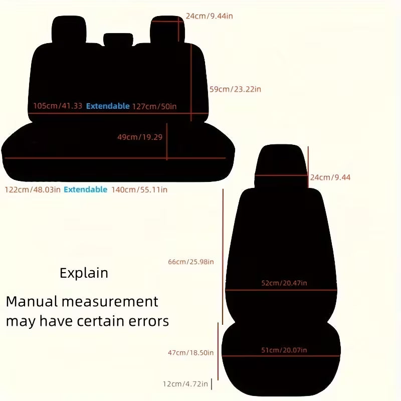 5-Seat Car Seat Cover Complete Set, Fits 95% 5-Seaters, Premium PU Leather, Breathable, All-Season Seat Protection
