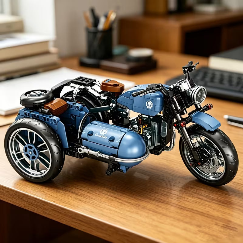 [Boys' Birthday Gift] Retro Tricycle Motorcycle Building Blocks