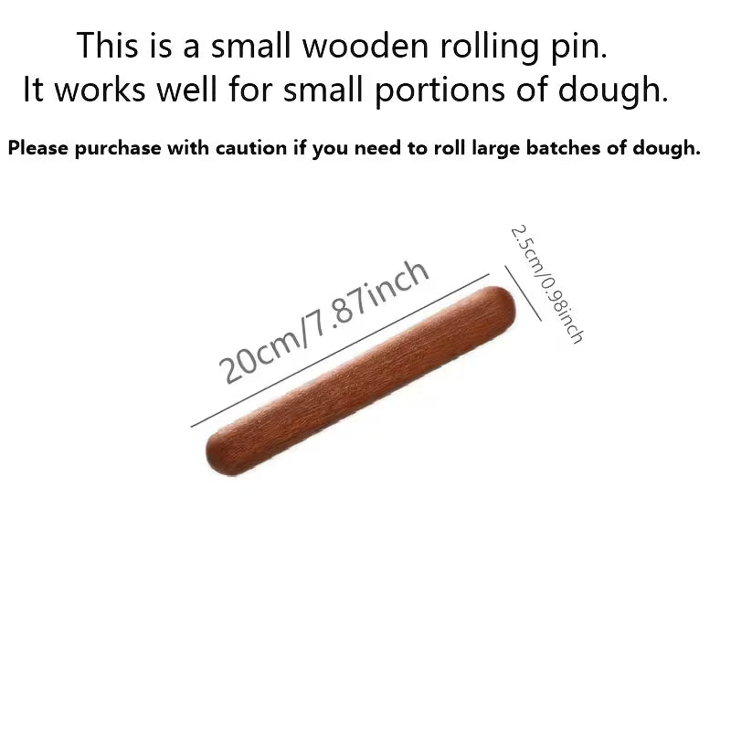 1pc Solid Wood Rolling Pin • 20cm Small Rolling Pin • Dumpling Wrapper/Baking Rolling Pin