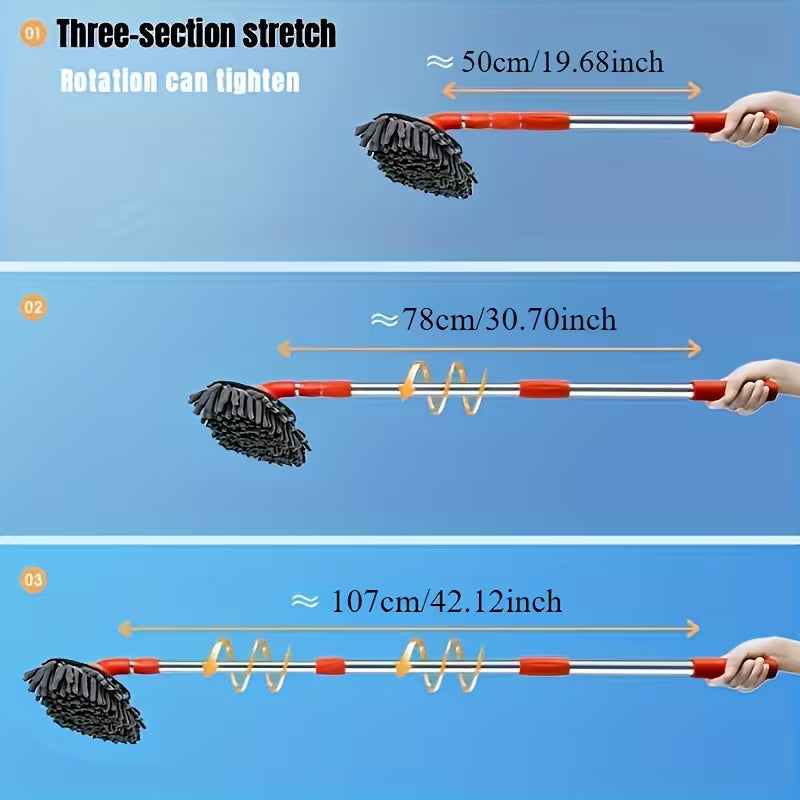Complete Set, Car Wash Brush Mop Kit, Mitt Sponge with 44" Long Handle Car Cleaning Supplies Kit, Duster Washing Car Tools,