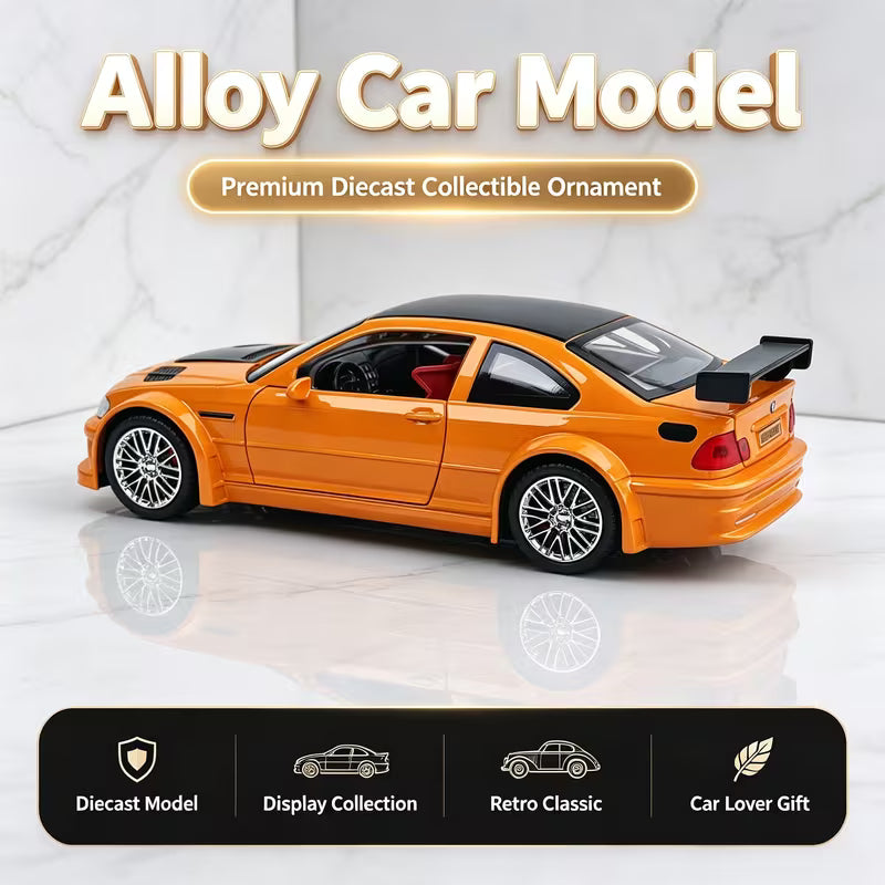 1:24 Scale Simulation Alloy Car Model with Screw-Mounted Display Base, Finely Crafted Metal Body, Authentic Detail Reproduction, Suitable for Office Desktops and Home Decor