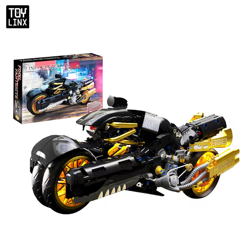 Motorcycle Building Blocks Easy Assembly Design Replicates Mechanical Structure Bold Color Contrast for Urban Style Immersive Street Classic