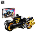 Motorcycle Building Blocks Easy Assembly Design Replicates Mechanical Structure Bold Color Contrast for Urban Style Immersive Street Classic