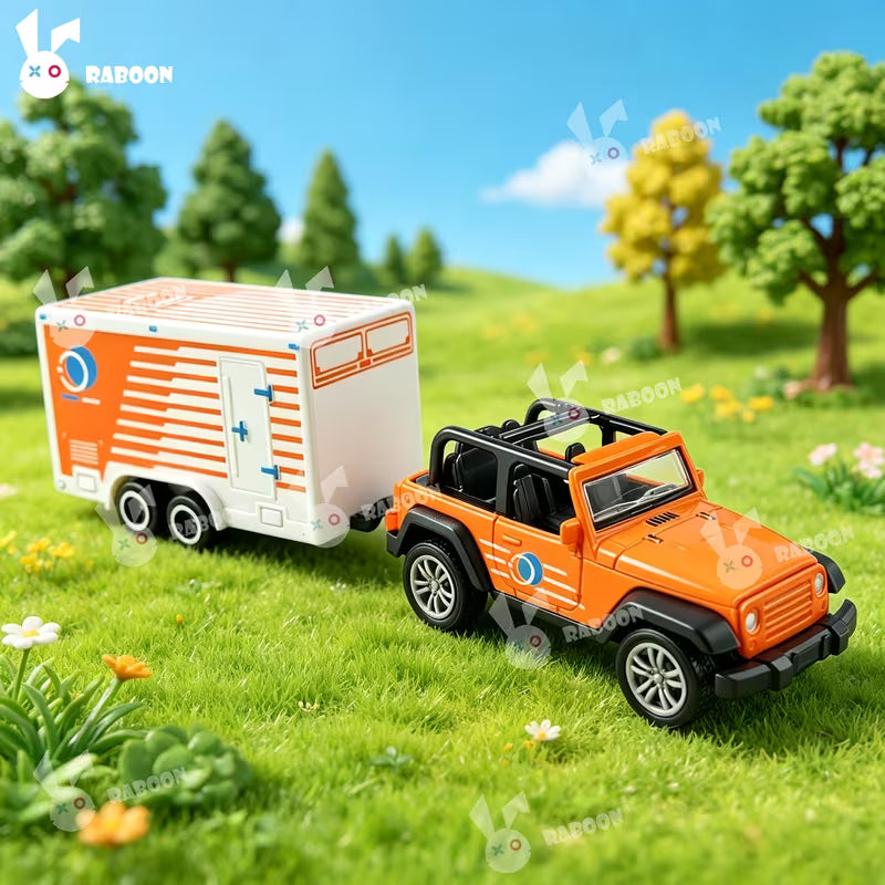 Diecast Alloy Off-Road Toy Car with Detachable Trailer