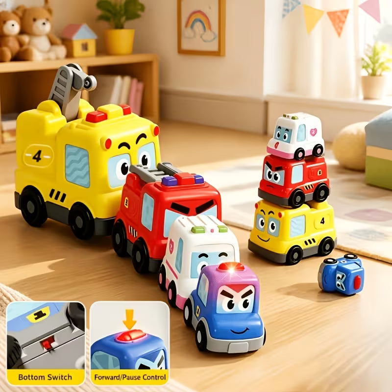4pcs Magnetic Stacking Toy Car Set