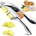 Multifunctional Stainless Steel Garlic Press, Easy to Crush, Slice & Mince Garlic, Walnut Opener