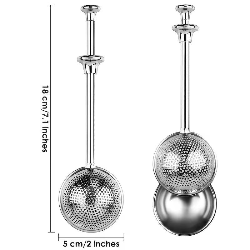 1pc Stainless Steel Baking Sieve, Loose Tea Leaf Steeper, Sugar Shaker Duster Sifter, One-Handed Kitchen Tool for Sugar, Flour, Spices & Herbs