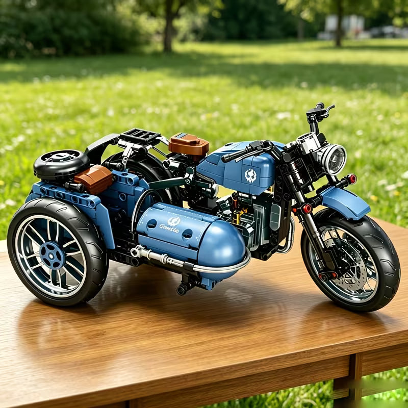 [Boys' Birthday Gift] Retro Tricycle Motorcycle Building Blocks