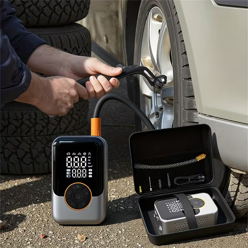 Suitu Handheld Wireless Car Tire Inflator, USB Rechargeable Cordless Air Compressor, Portable Storage Bag